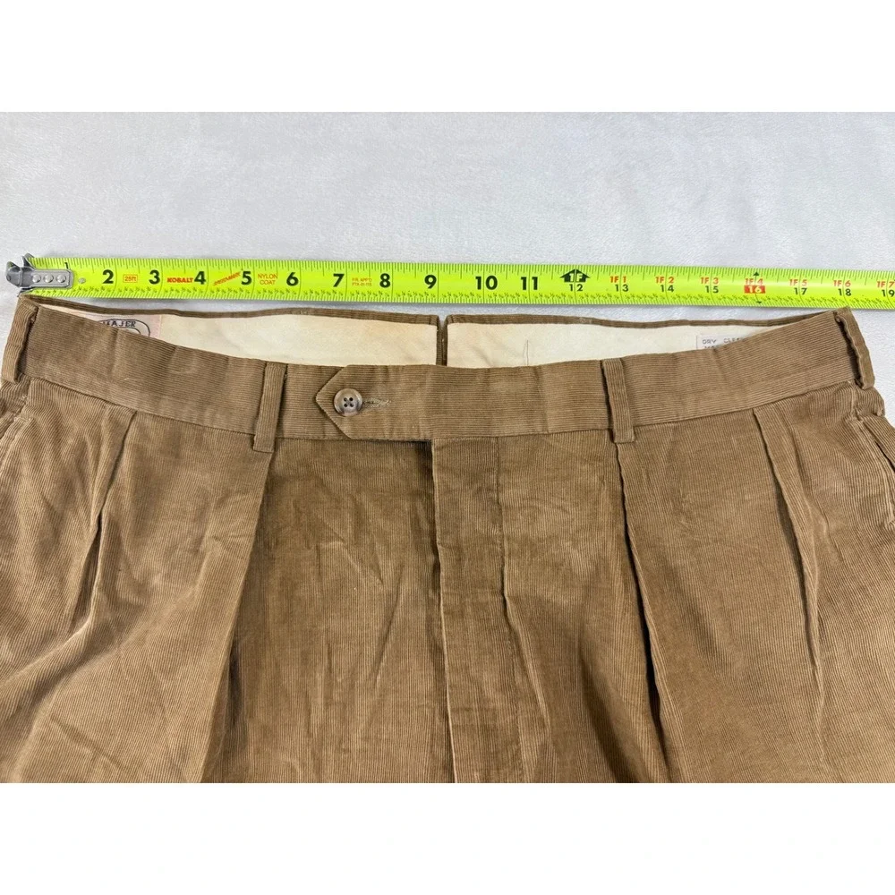 Vintage Ben Silver by Majer Men's 36 Corduroy Dress Pants Brown Pleated Classic